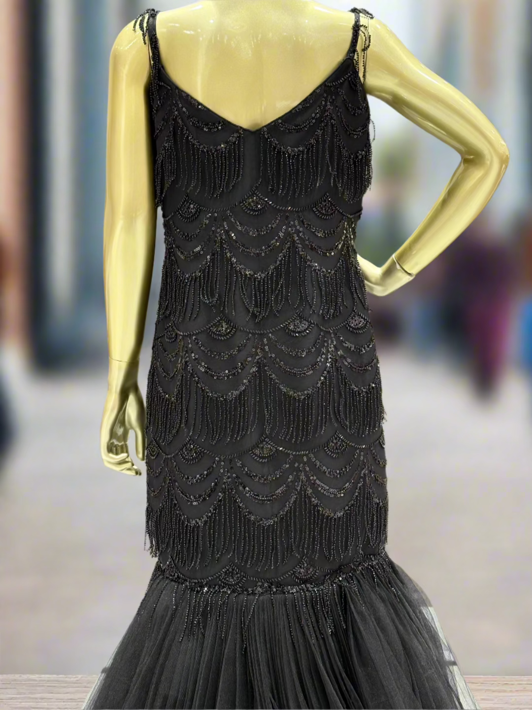 fish cut dresses Embroidered Fish Cut Gown With 3D Flower Cape