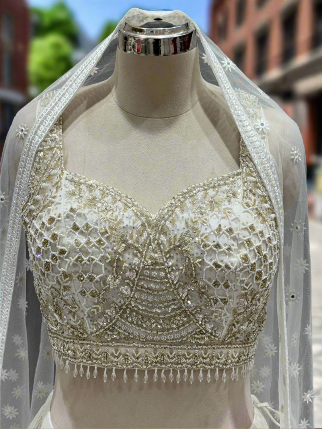 Ivory Readymade Lehenga