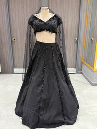 Black Flared Lehenga Set