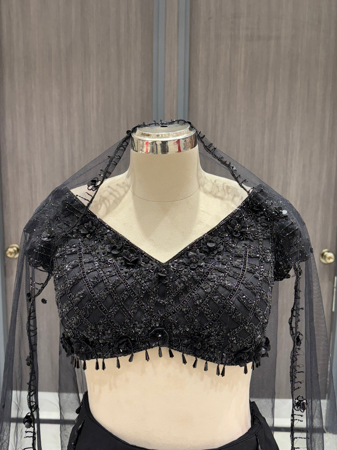 Black Flared Lehenga Set