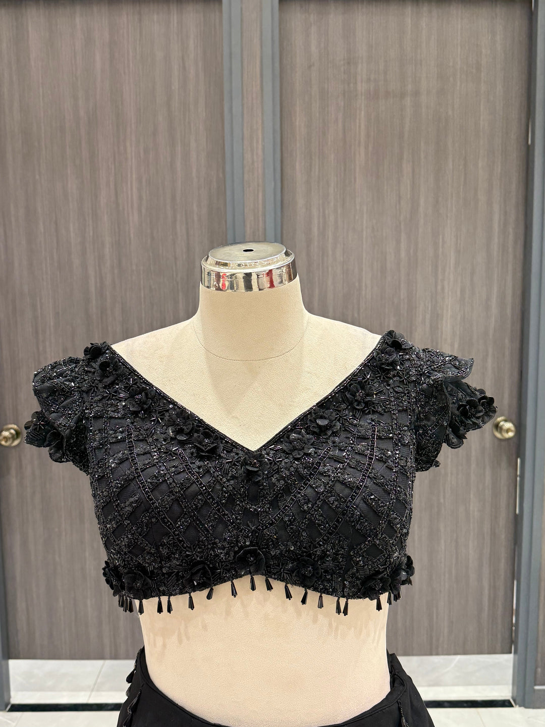 Black Flared Lehenga Set