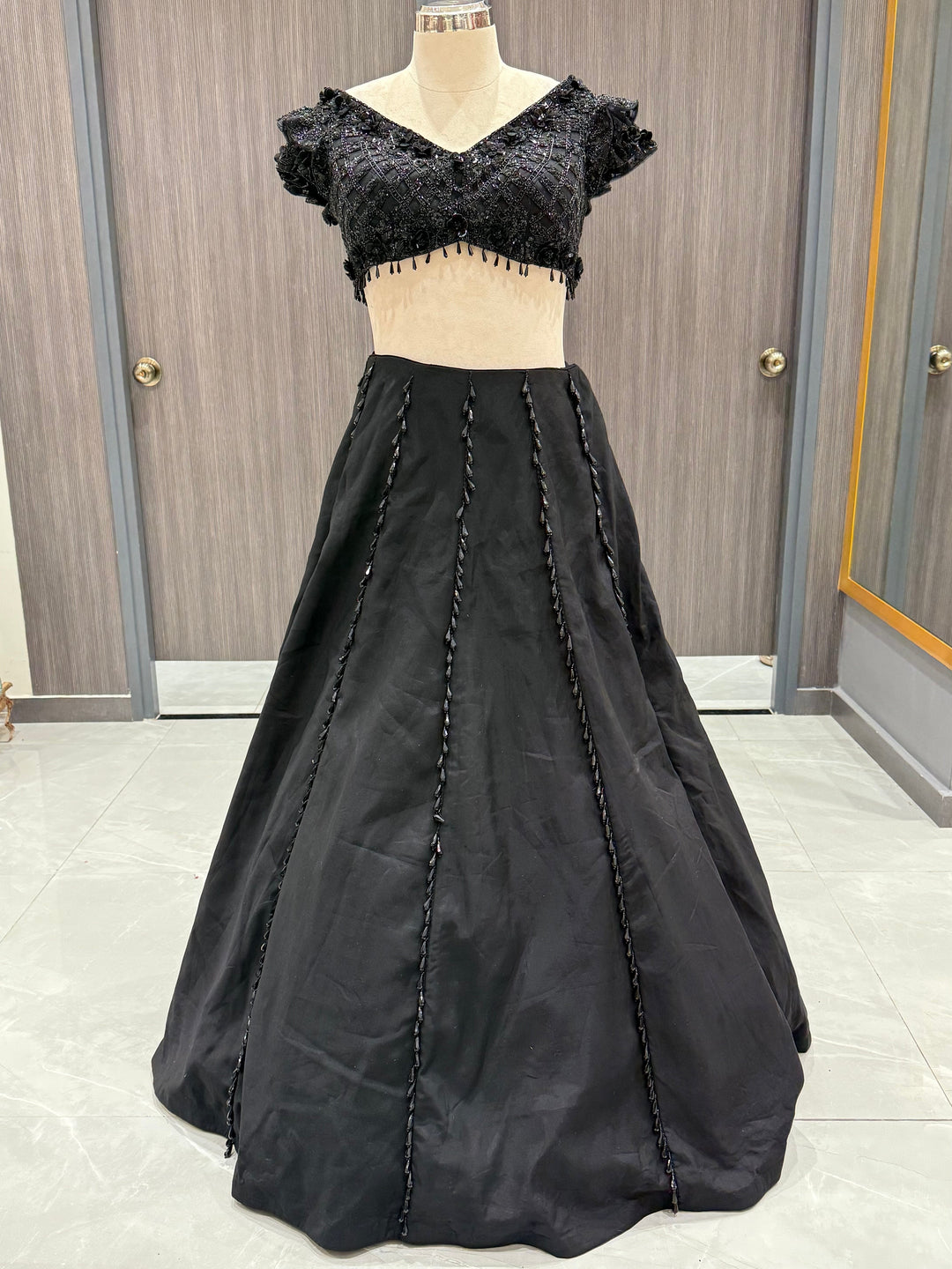 Black Flared Lehenga Set