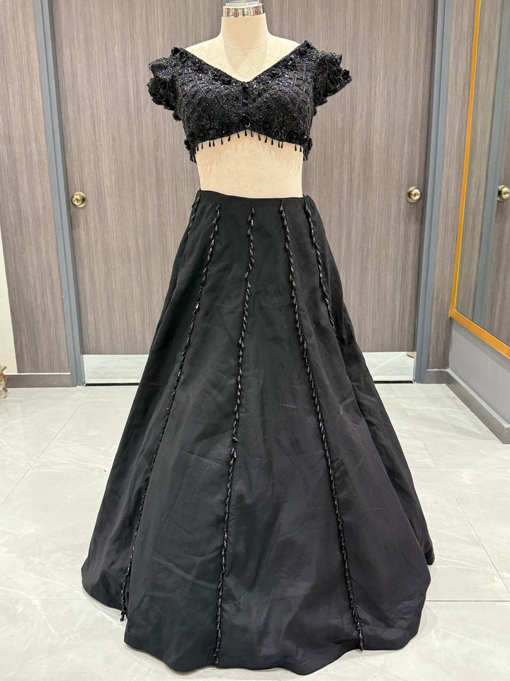 Black Flared Lehenga Set