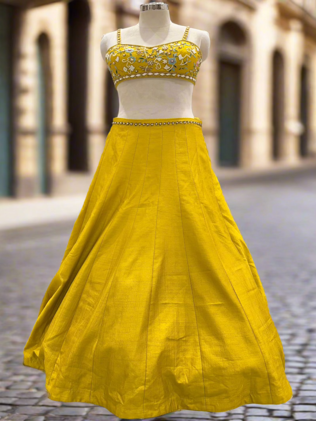 Yellow Readymade Lehenga Set