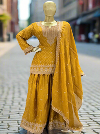 Mustard Yellow Readymade Sharara Set