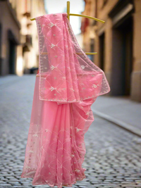 Baby Pink Tissue Saree