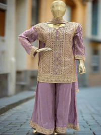 Lavender Readymade Sharara Set