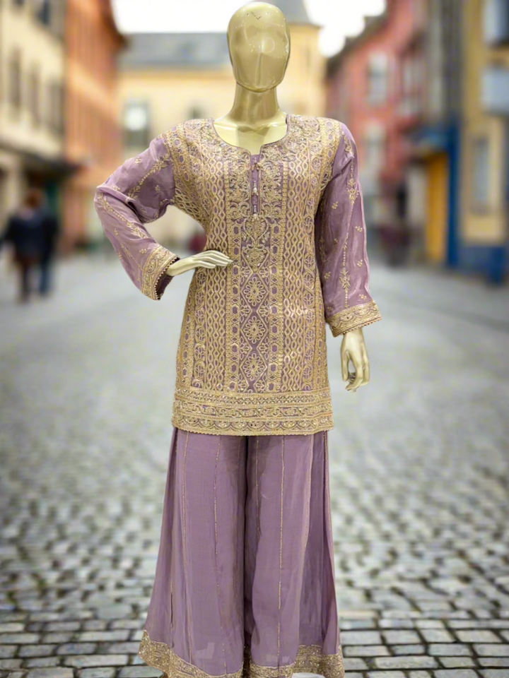 Lavender Readymade Sharara Set