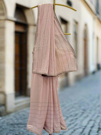 Blush Pink Textured Saree