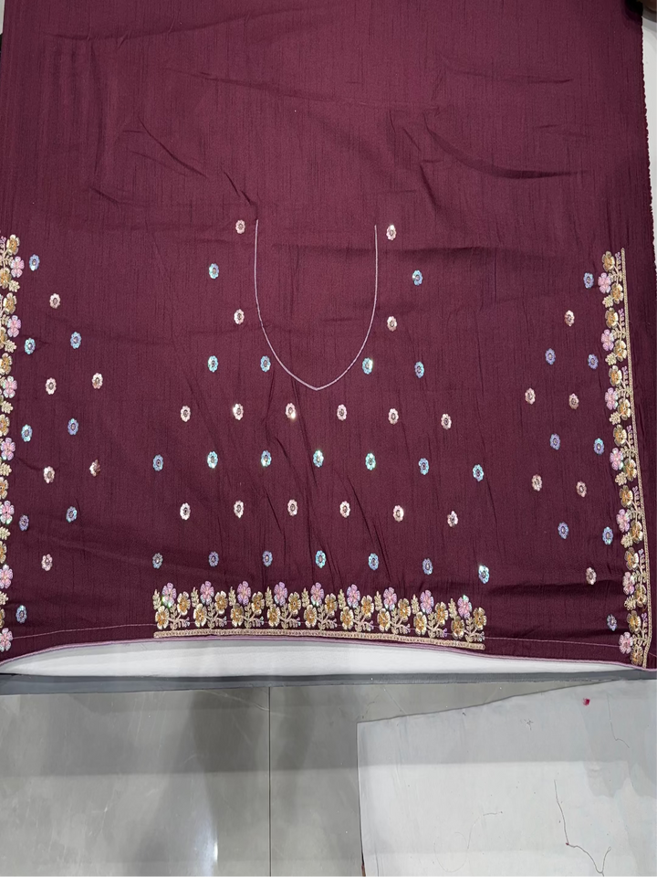 Baby Pink Embroidered Saree