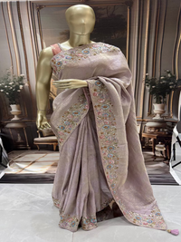 Blush Pink Embroidered Saree