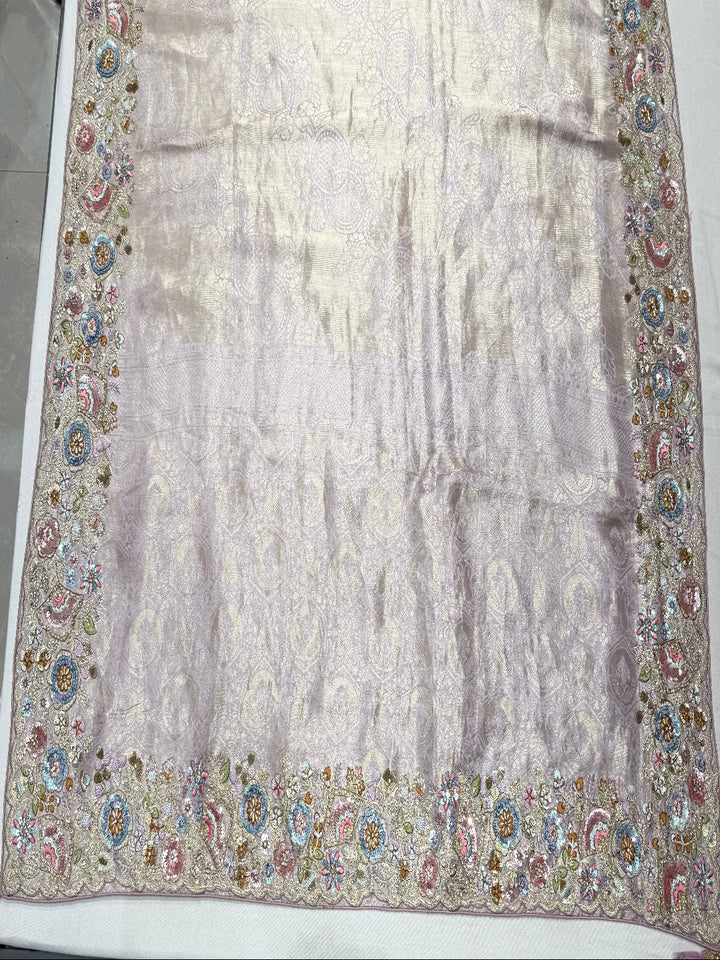 Blush Pink Embroidered Saree