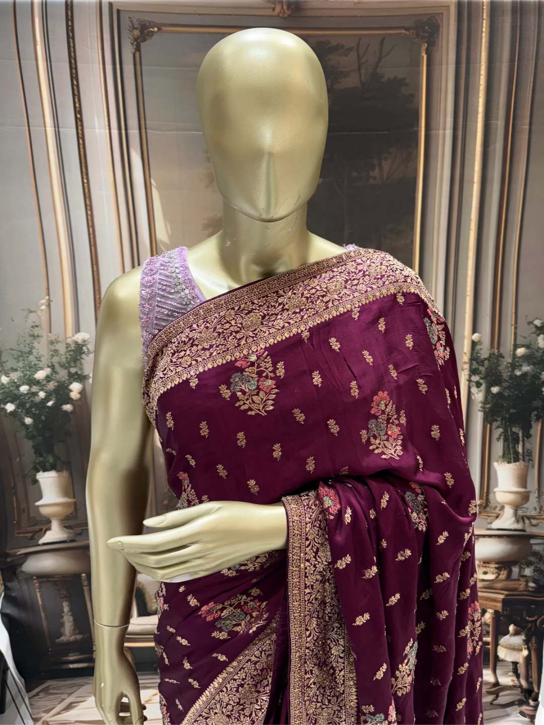 Magenta Banarasi Saree
