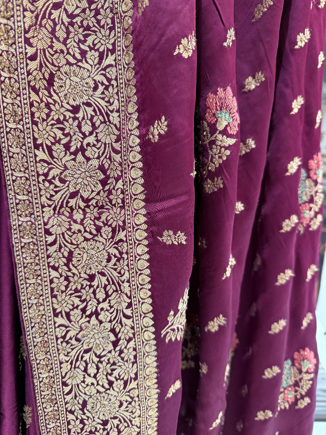 Magenta Banarasi Saree