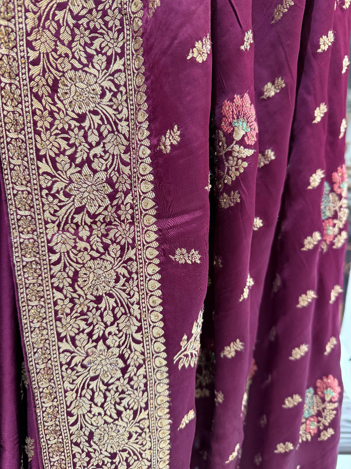 Magenta Banarasi Saree