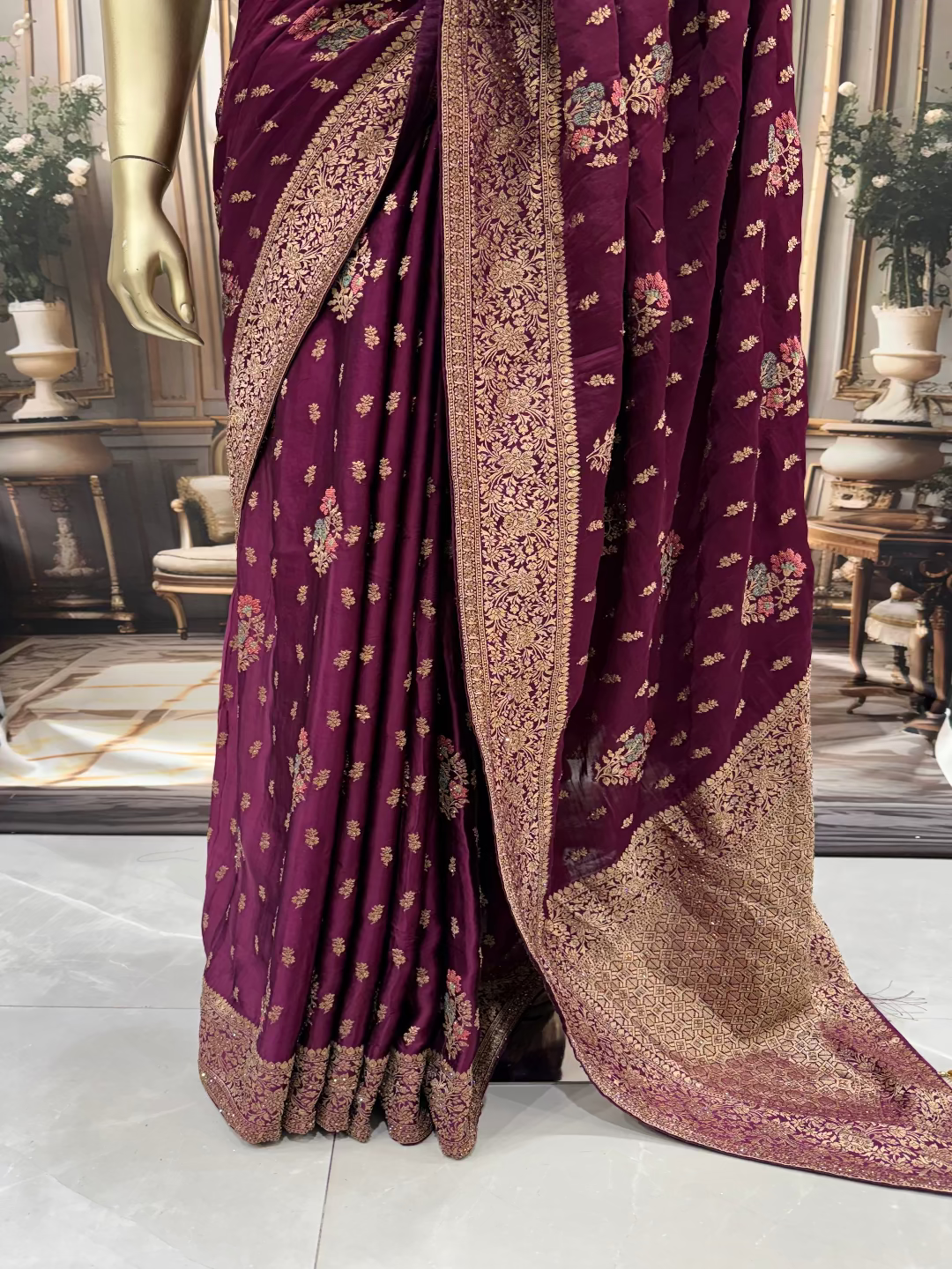 Magenta Banarasi Saree