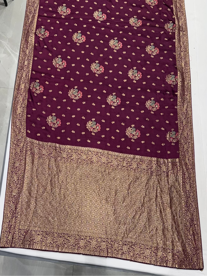 Magenta Banarasi Saree