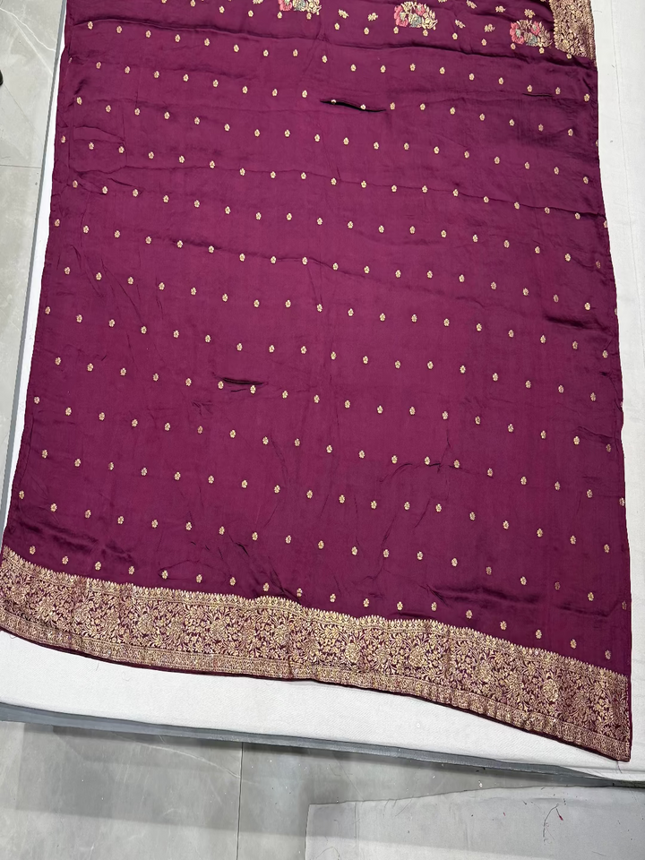 Magenta Banarasi Saree