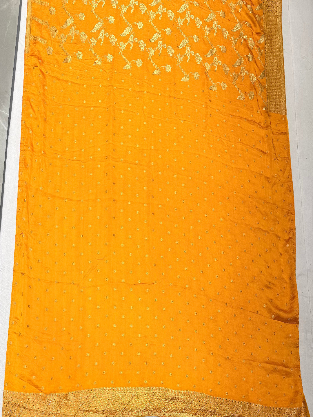 Mustard Yellow Banarasi Saree