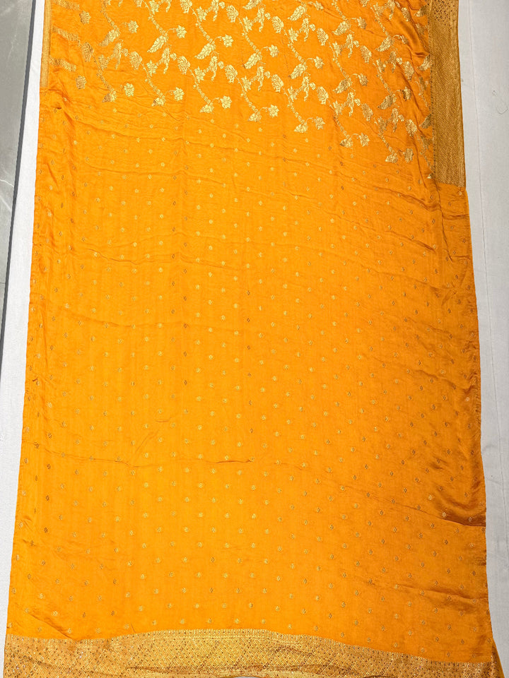 Mustard Yellow Banarasi Saree