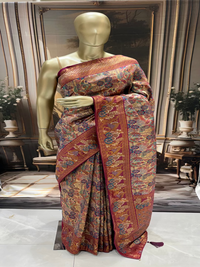 Wine Banarasi Saree