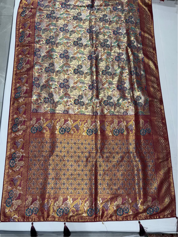 Wine Banarasi Saree