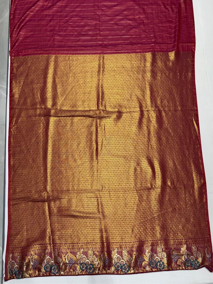 Wine Banarasi Saree