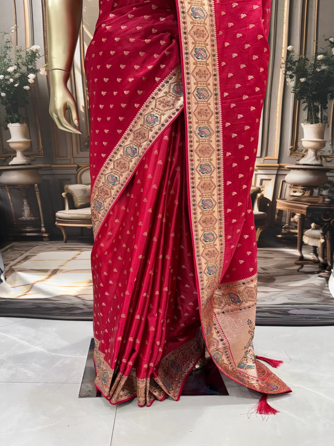 Classic Red Banarasi Saree