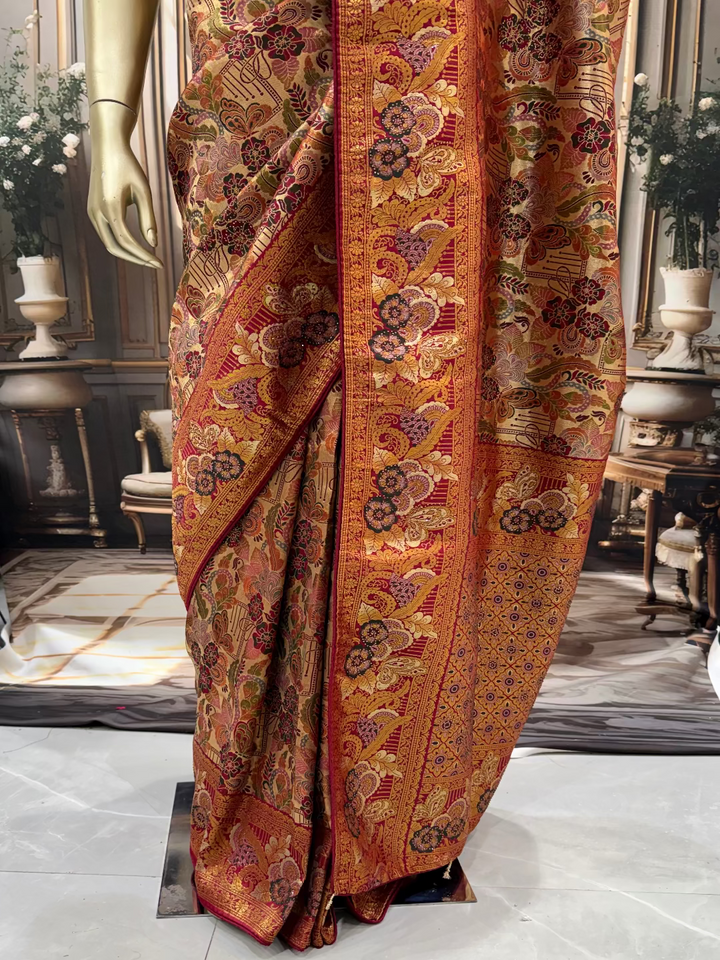 Copper Gold Banarasi Saree
