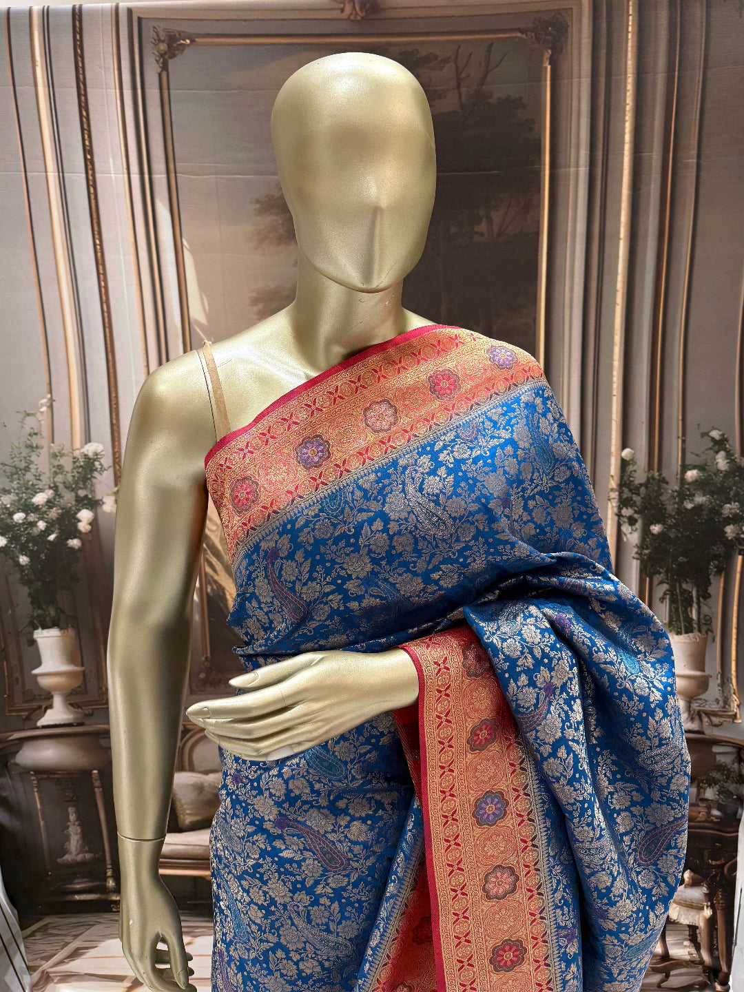 Royal Blue Banarasi Saree