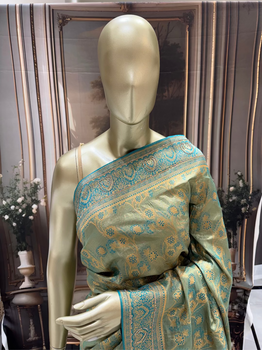 Green Art Silk Floral Saree