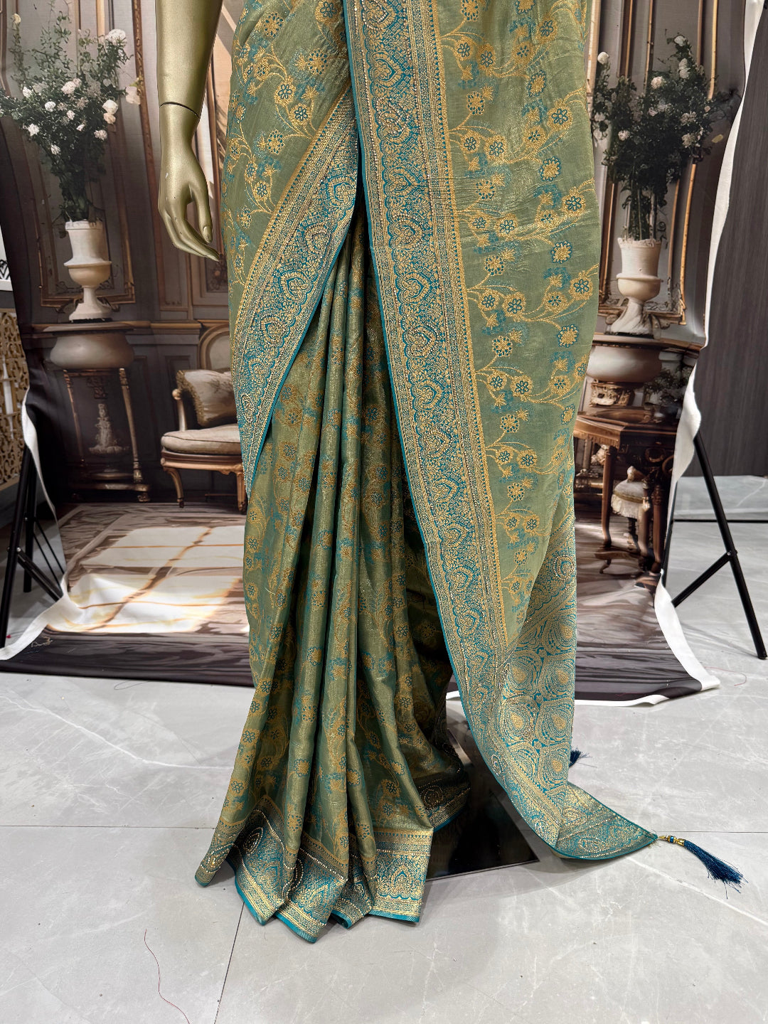 Green Art Silk Floral Saree