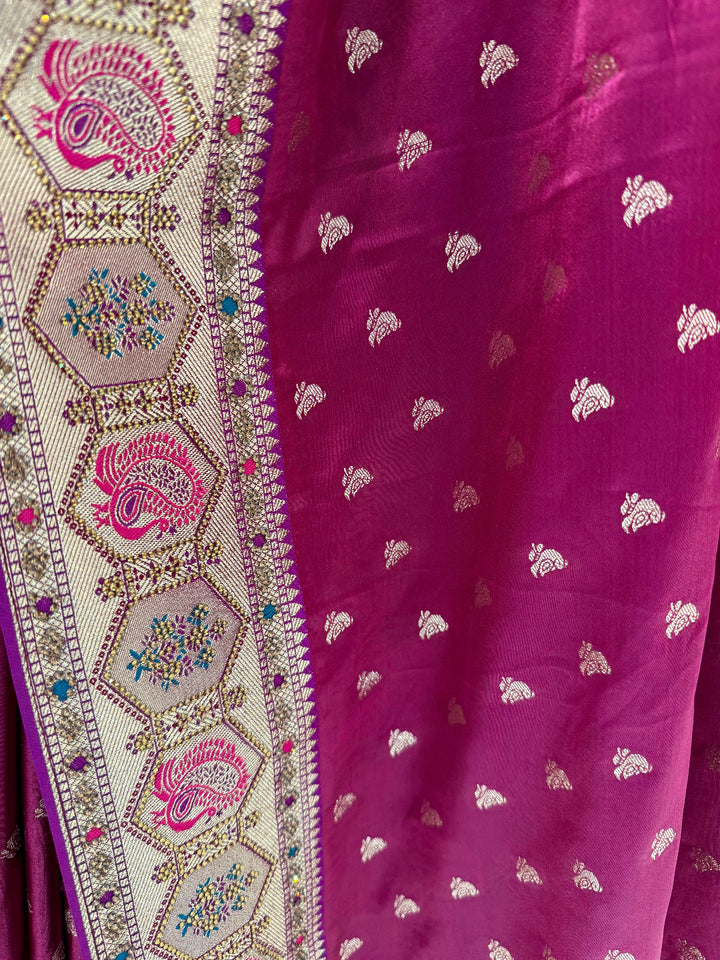 Rani Pink Banarasi Silk Saree