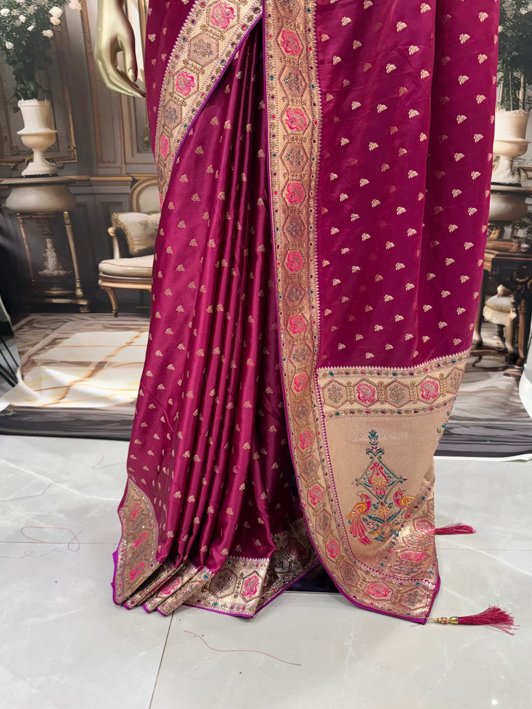 Rani Pink Banarasi Silk Saree