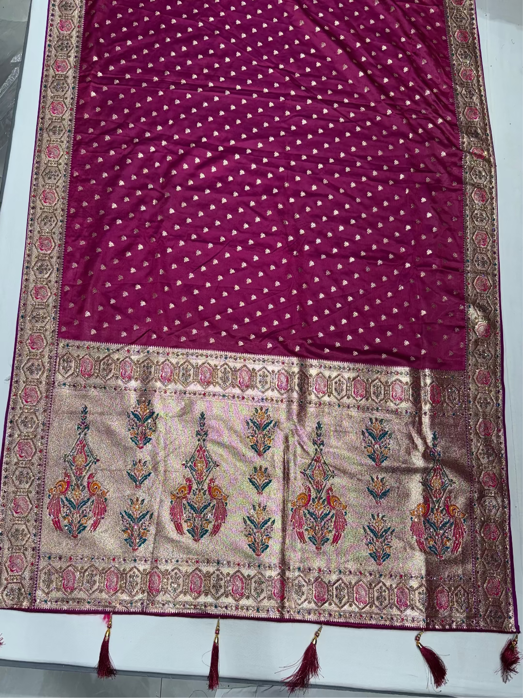 Rani Pink Banarasi Silk Saree