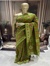 Lime Green Silk Saree