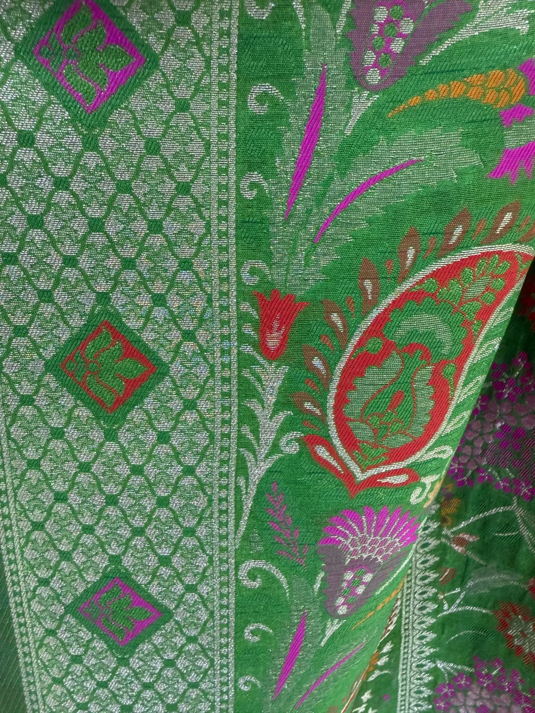 Lime Green Silk Saree