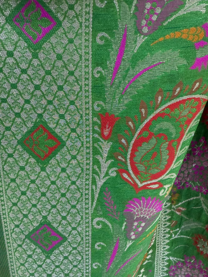 Lime Green Silk Saree