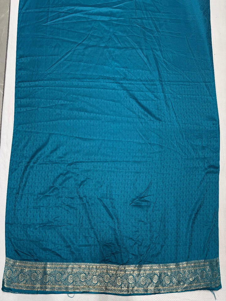 Teal Blue Banarasi Saree