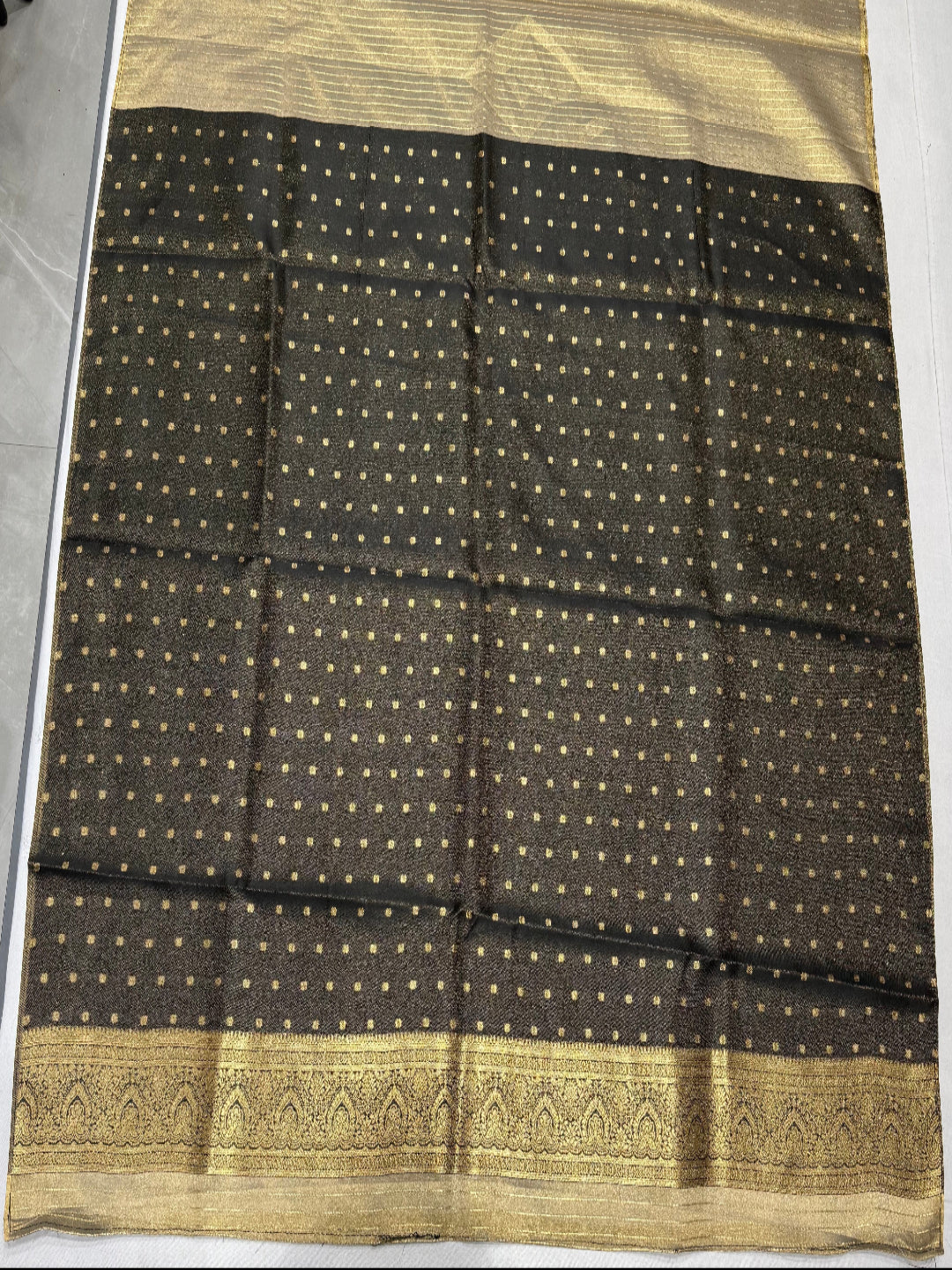 Antique Gold Banarasi Silk Saree