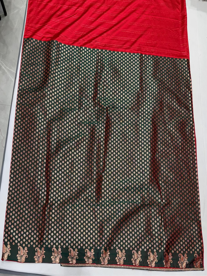 Red Banarasi Paisley Saree