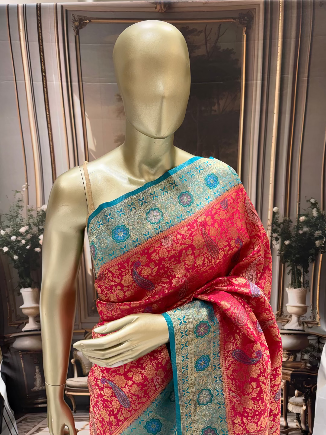 Rani Pink Banarasi Saree