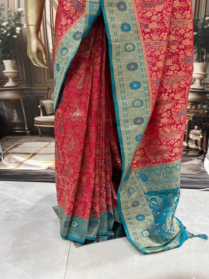 Rani Pink Banarasi Saree