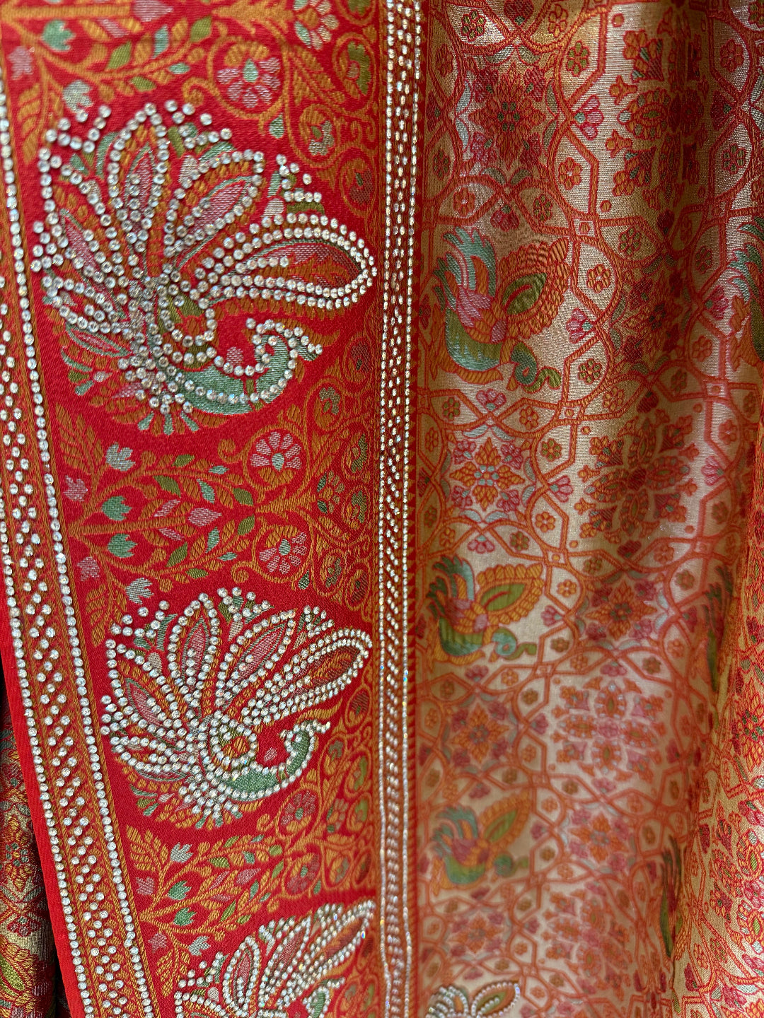 Rust Orange Banarasi Saree