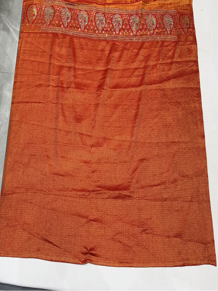Rust Orange Banarasi Saree