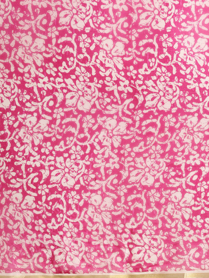 Summer Chiffon Saree with Zari Border and Floral Print