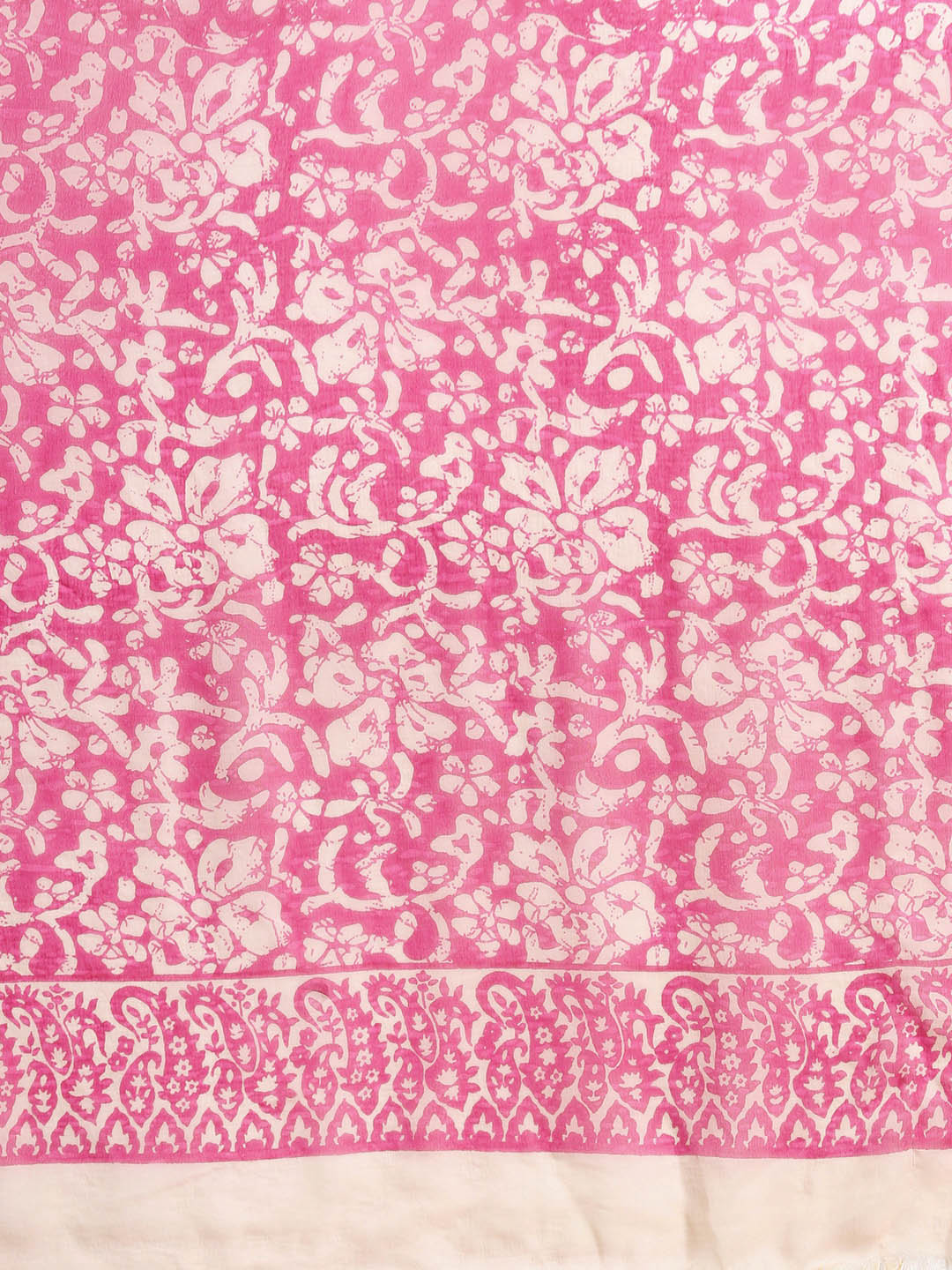 Summer Chiffon Saree with Zari Border and Floral Print