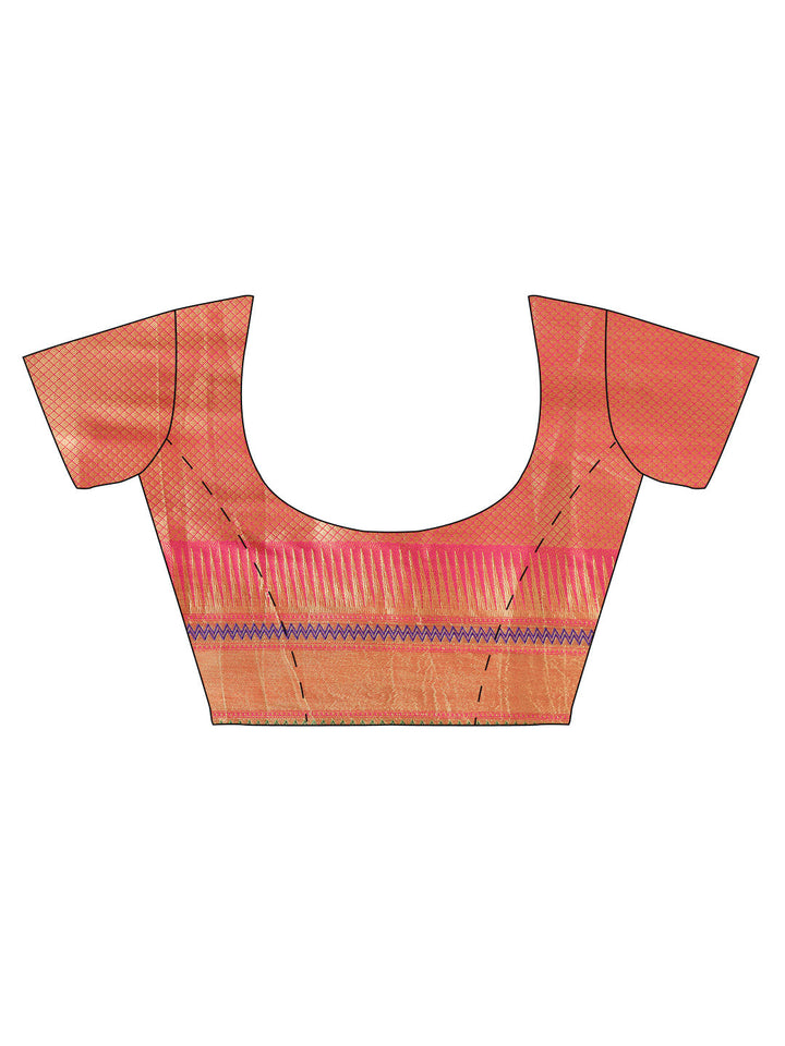 Chanderi Silk Banarasi Saree with Handloom Floral Motifs