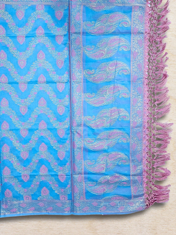 Meenakari Banarasi Handloom Suit Dupatta with Tropical Vines pattern & Brocade Salwar