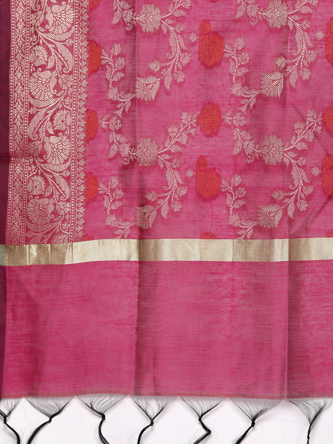 Handloom Resham Woven Suit Set with Jhalar Dupatta